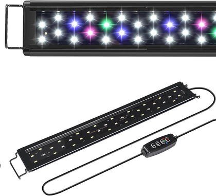 LED Aquarium Light for 12 Inch Fish Tank, Auto On Off with Timer, Full Spectrum, Adjustable Brightness, Daylight