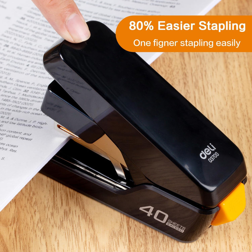 Stapler, Effortless Staplers for Desk, Heavy Duty Staplers, Black