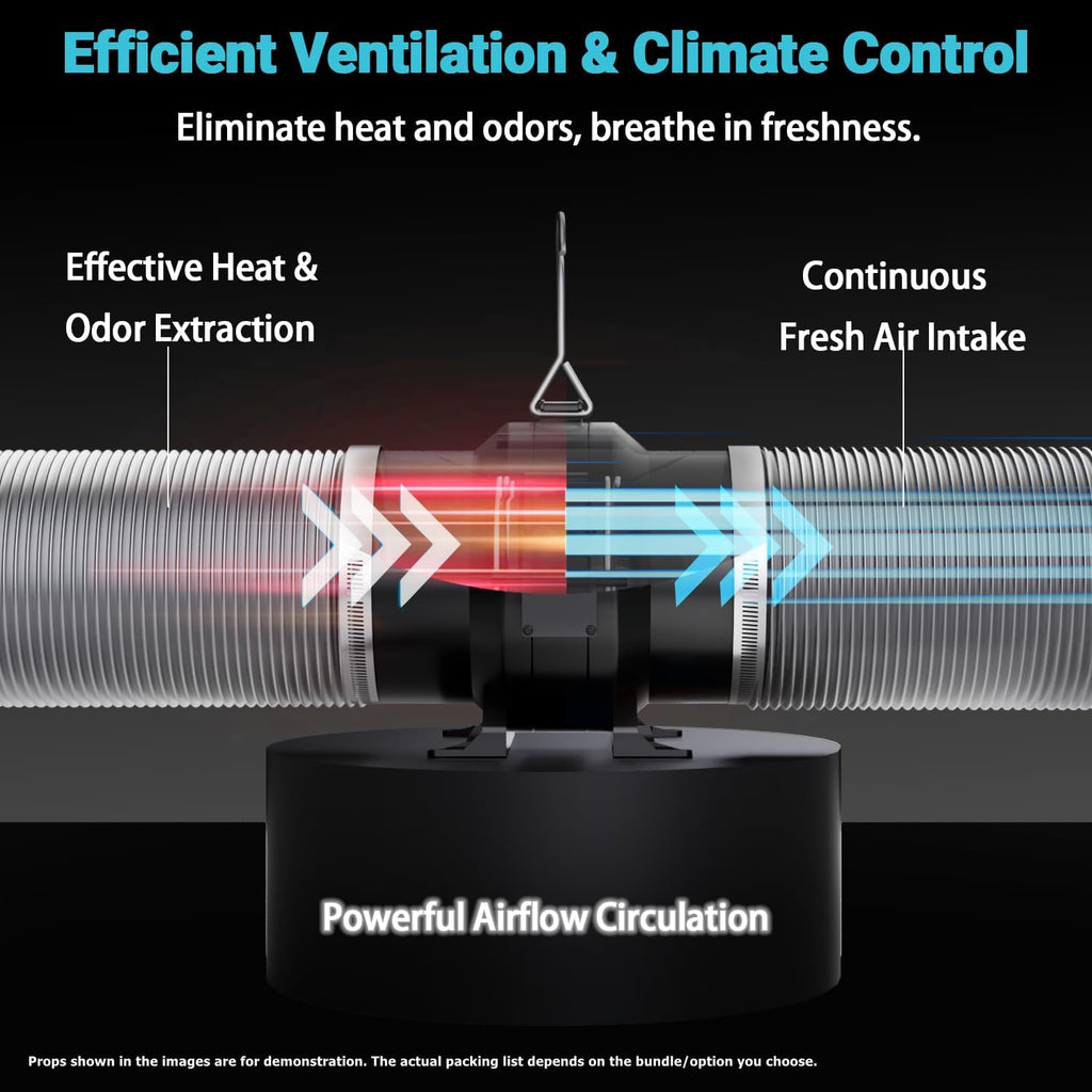 2x4 Grow Tent Kit with 6 Inch Fan and Carbon Filter, 48"x24"x60" 1680D Mylar Indoor Grow Tent Ventilation System with