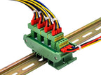 Slim DIN Rail Mount 10A/300V Pluggable Screw Terminal Block Distribution Module (5x4 Position)
