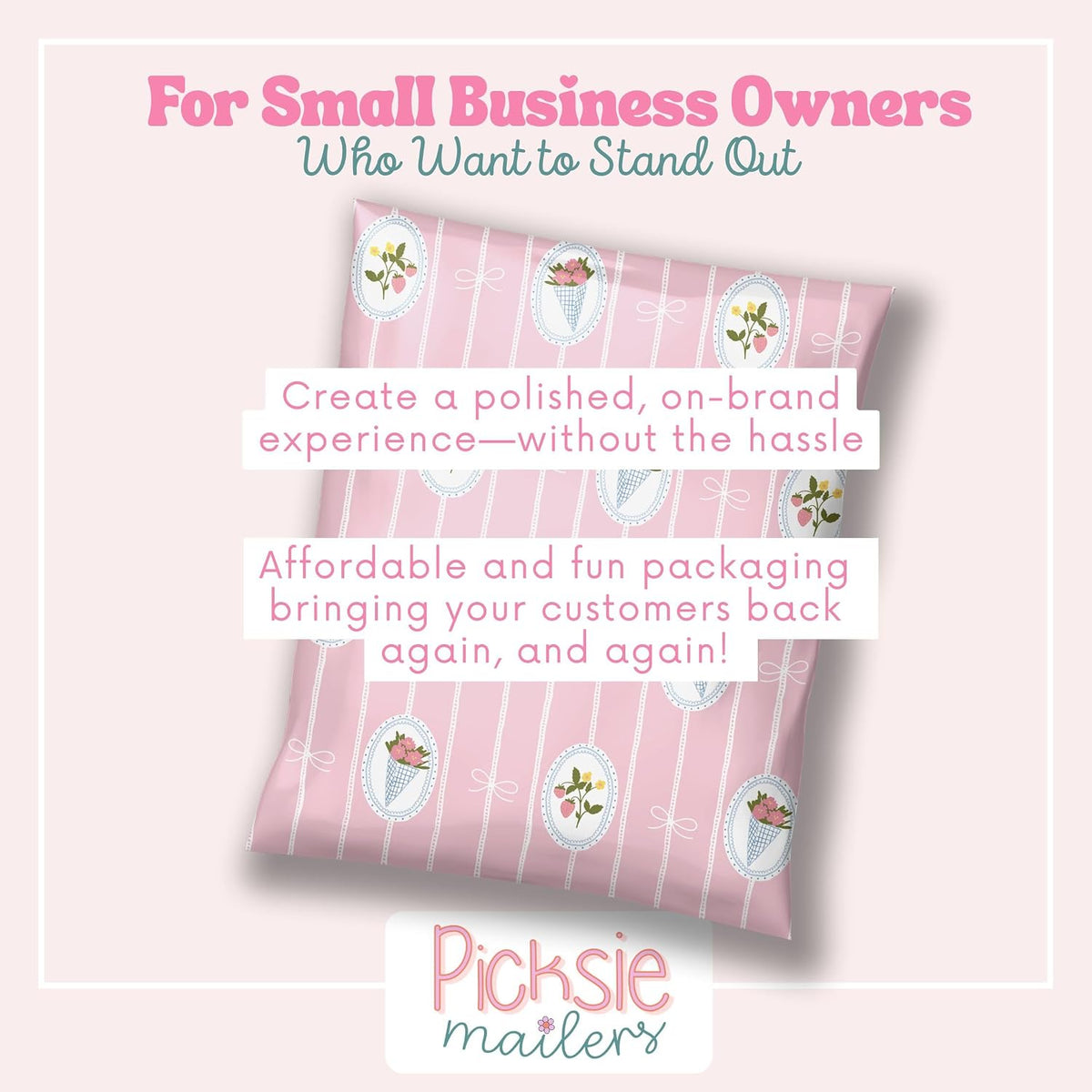 Shipping Bags Cute Pink Small Biz Packaging Poly Mailers