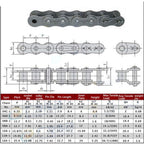 25# Stainless Steel Roller Chain Pitch 1/4" 04C Heavy Duty Roller Chain x1M (1 Meter)