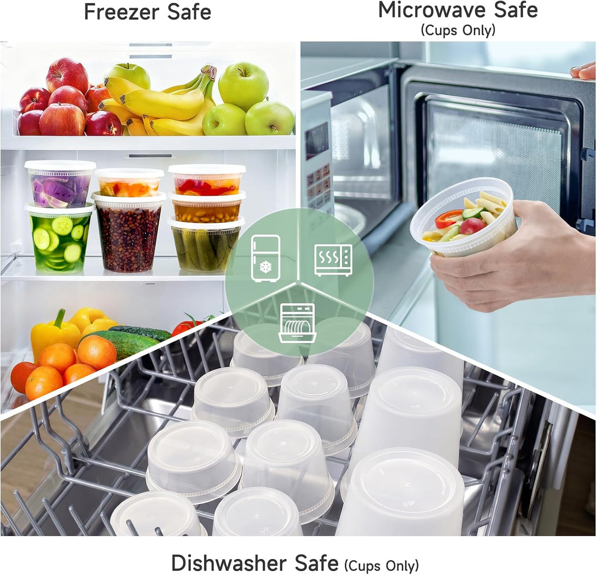 60 Set Deli Containers with Lids, 32/16/8 oz X 20 Set Each