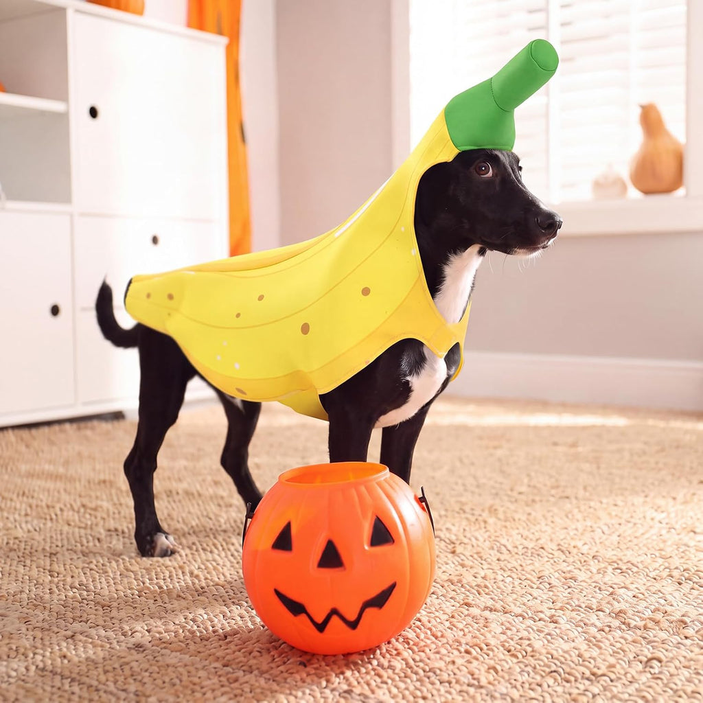 Banana Dog Costume Halloween Cosplay Outfit for Dogs, S