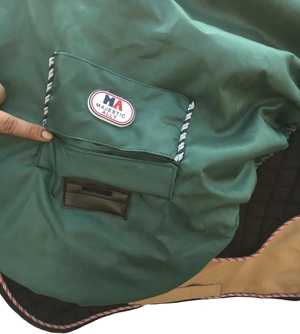 Nylon Waterproof Fleece Lined Ride On English Saddle Cover-Multiple Color (Hunter Green)