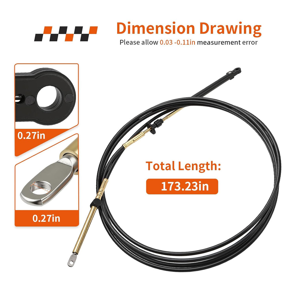 14FT 2X Throttle Shift Remote Control Cable for Johnson Evinrude OMC BRP
