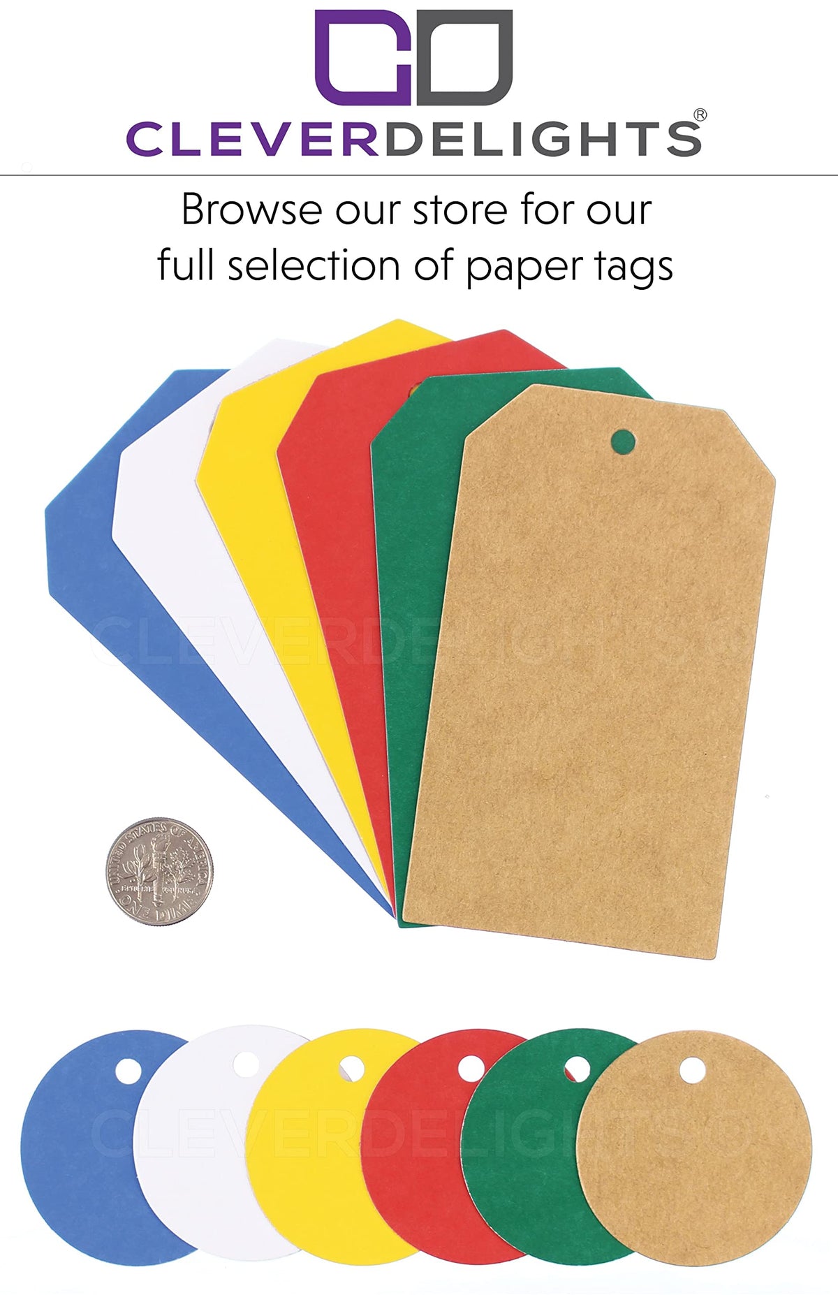 White Price Tags - 2" x 3.5" - 100 Pack - Paper Gift Tag