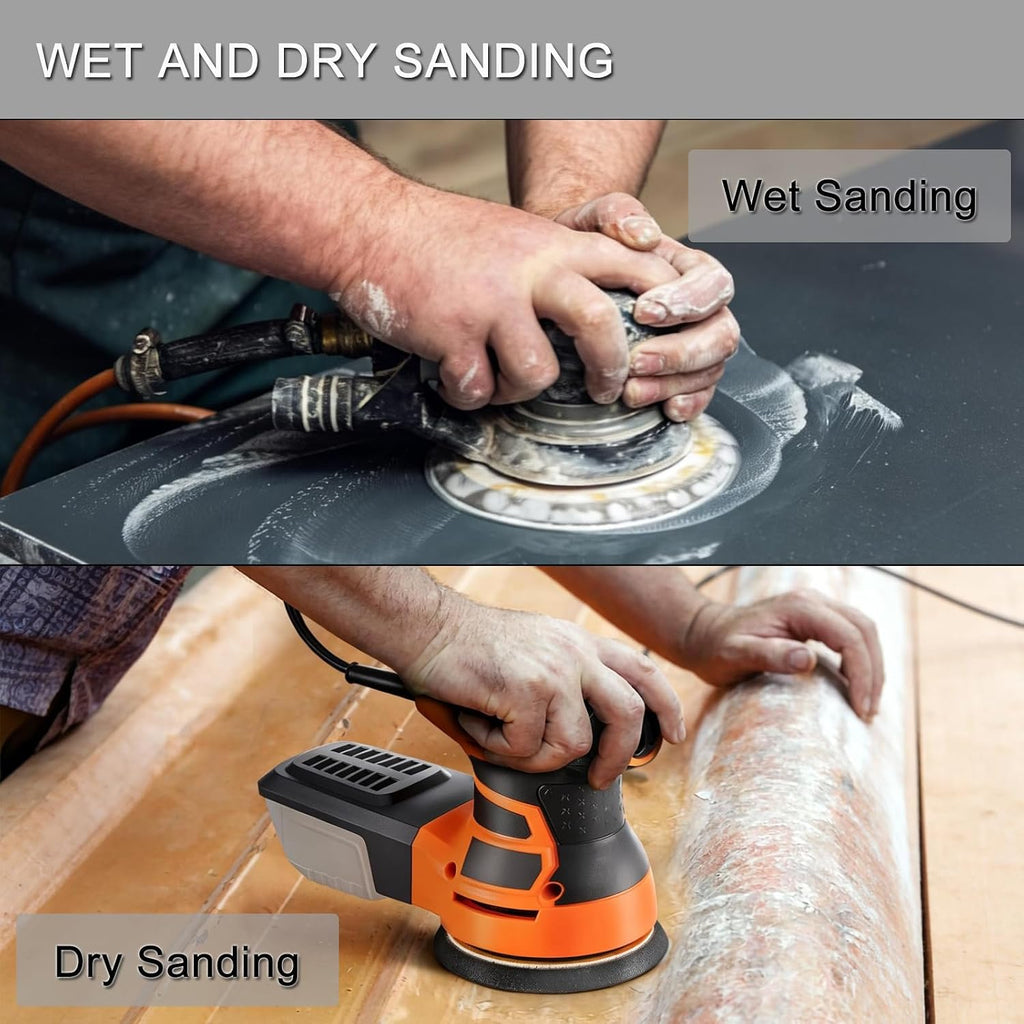 50Pcs 5 Inch Hook and Loop Sanding Discs, Wet Dry Sandpaper Assortment