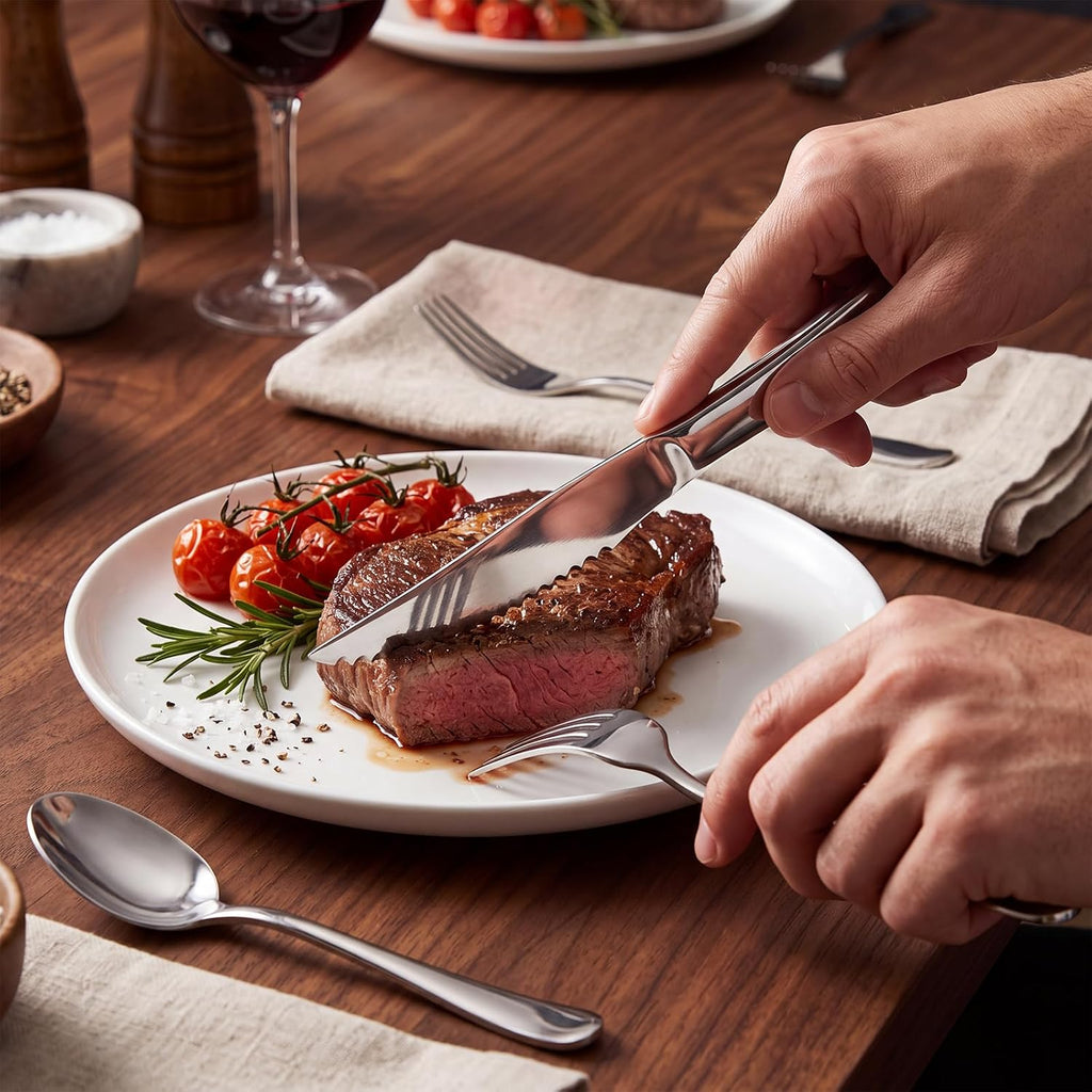 Serrated Steak Knives Set of 24, Kitchen Stainless Steel Steak Knife