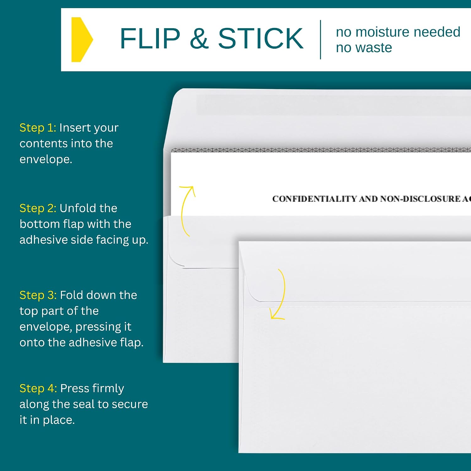#10 Left Window Self Seal Envelopes - 500/Pack - 4 1/8 x 9 1/2 Inch Business Envelopes #10 With Flip & Seal Closure