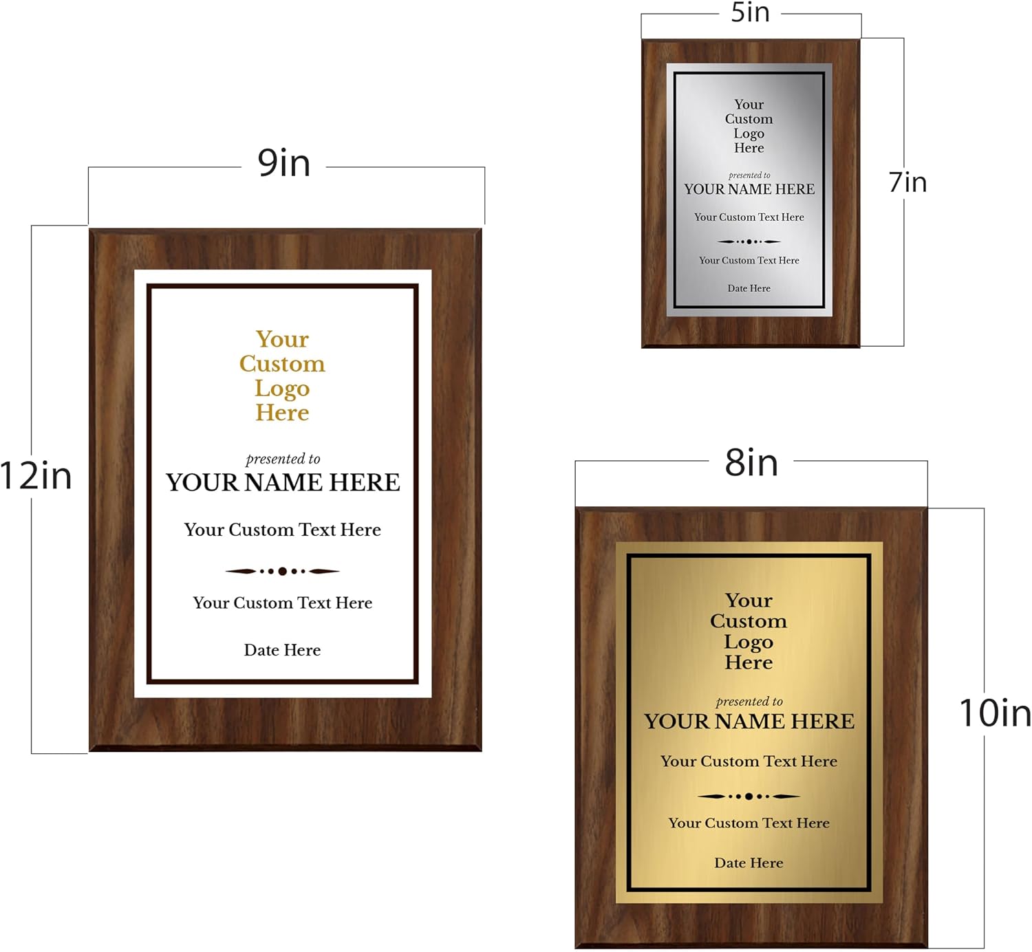 Custom Logo Wooden Award Plaque | Easel Mount Option | Upload Your Logo | Recognition of Achievement and Service