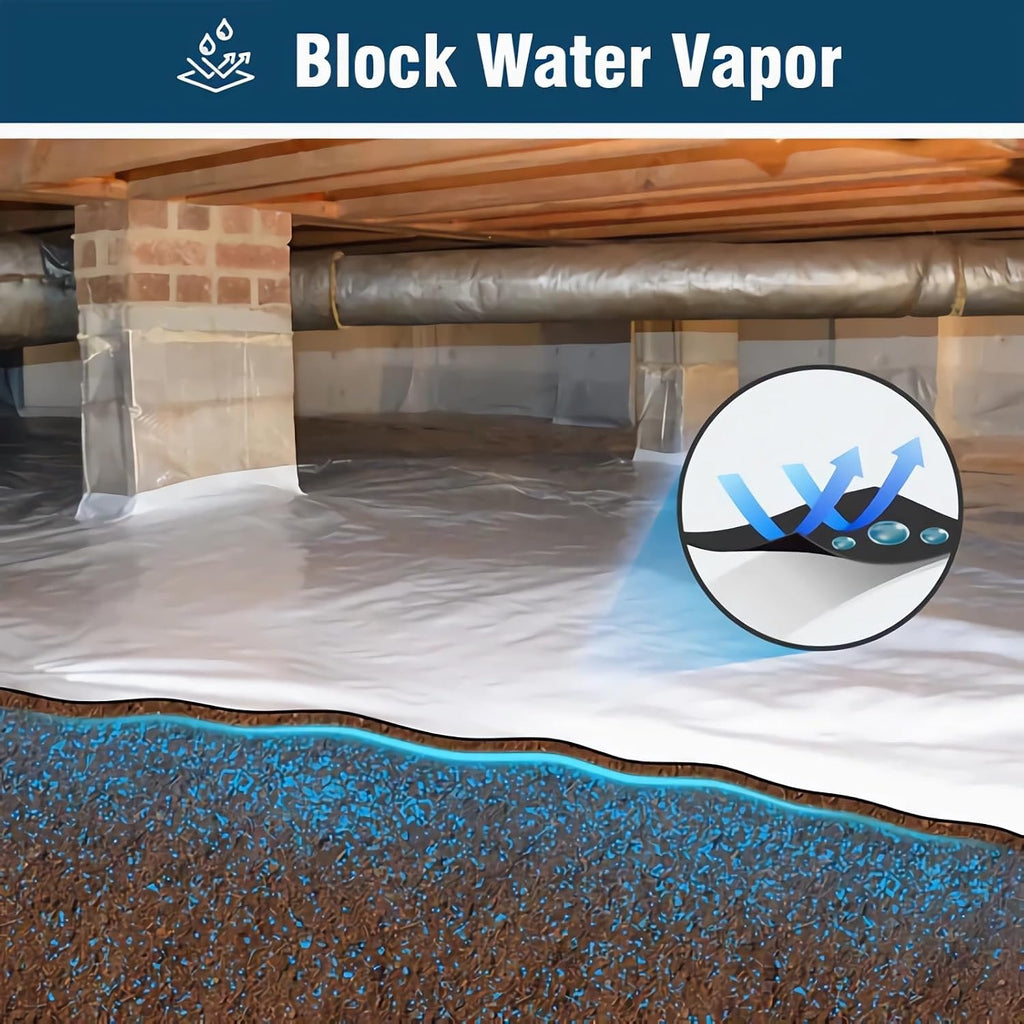 10Mil Vapor Barrier for Crawl Space, GENNIZZ 10FT x 20FT 10Mil Reinforced Plastic Sheeting, Heavy Duty Drop Cloth