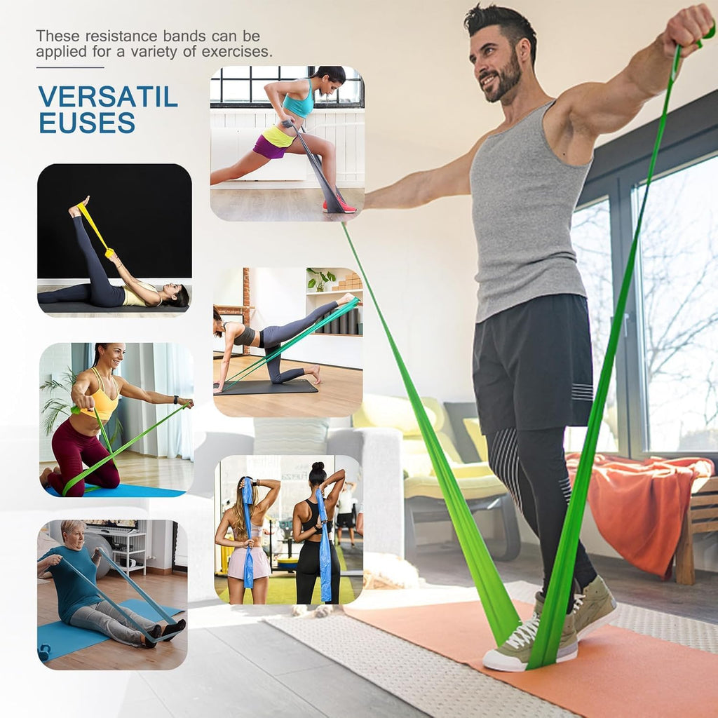 Resistance Bands for Working Out, Physical Therapy, Exercise, Pilates, Yoga | Latex-Free Stretch Bands for Women or