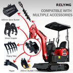 Mini Excavator,1.2 Ton Mini Digger,13.5HP B&S Gasoline Engine,EPA Certified,Compact Rubber Tracked Excavator