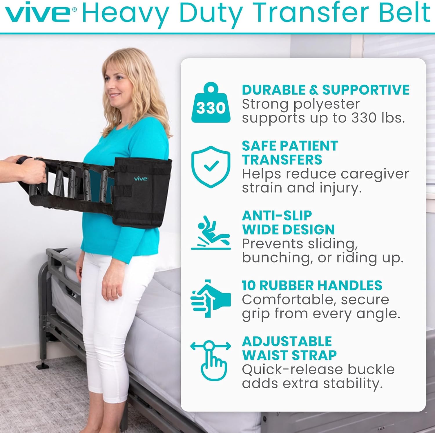 Transfer Sling - Padded Assist Gait Belt - Heavy Duty Patient Lift