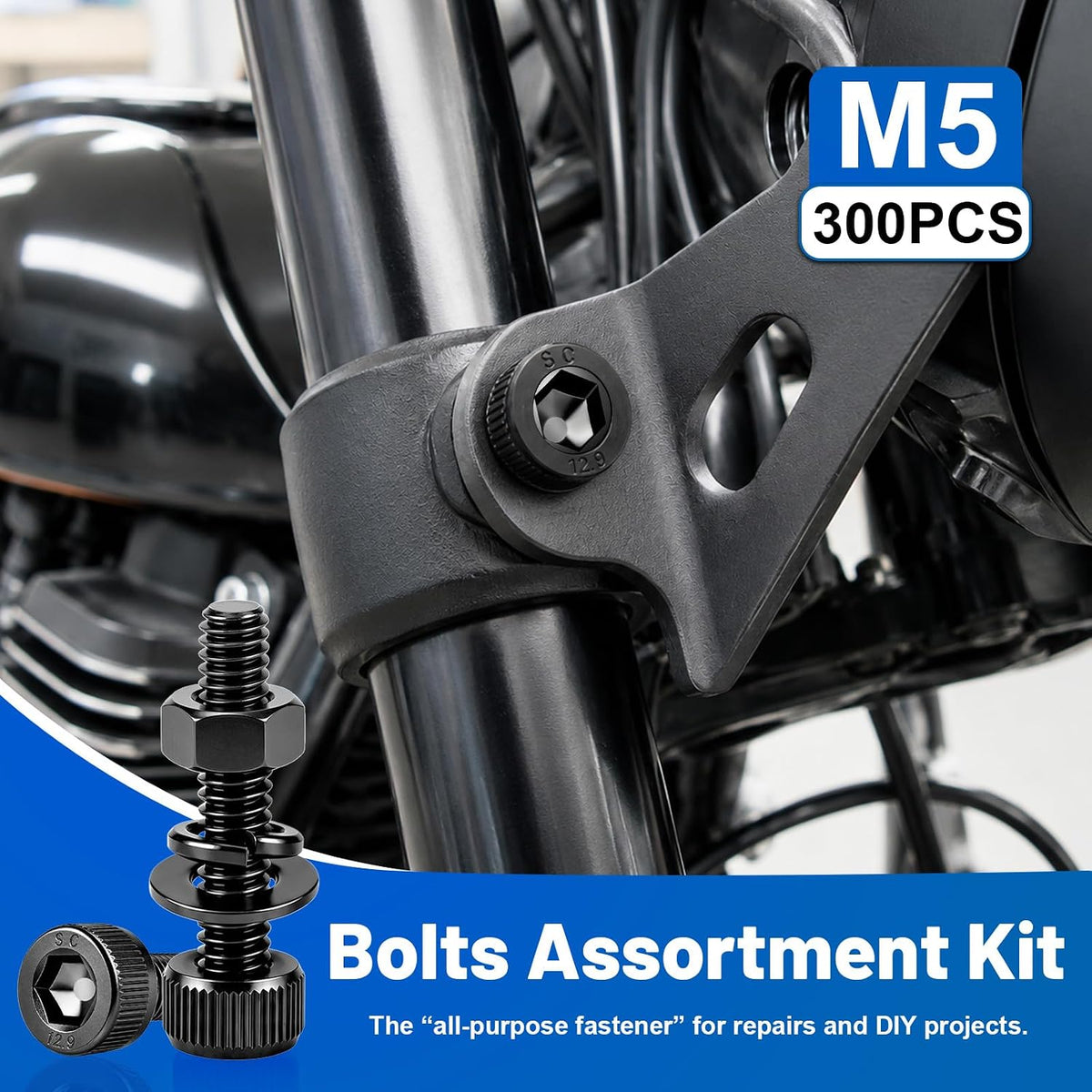 300PCS M5 Socket Screws Assortment Kit, M5x8/10/12/16/20/25/30/35 mm