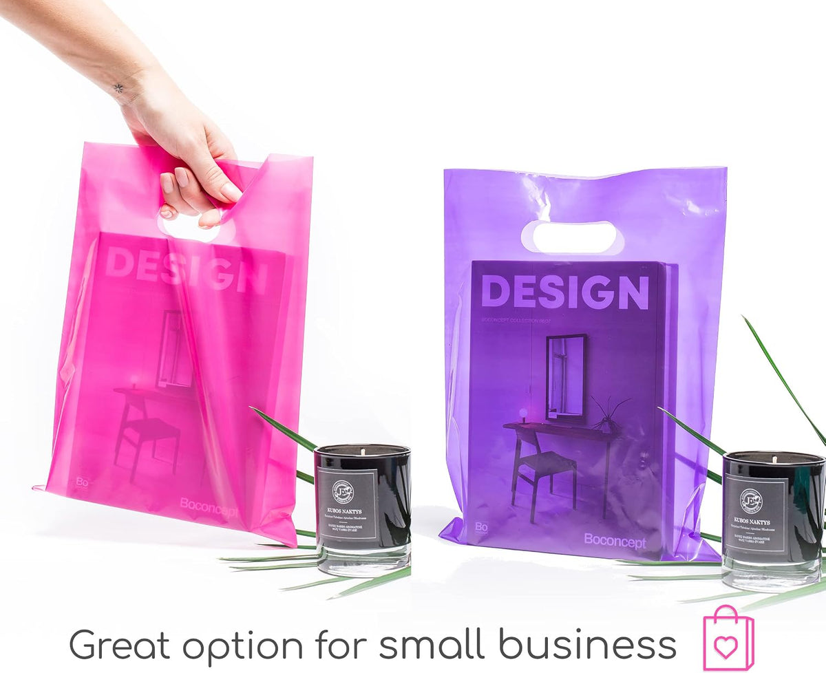 200 Pink And Purple Plastic Bags 9x12 Merchandise Bags