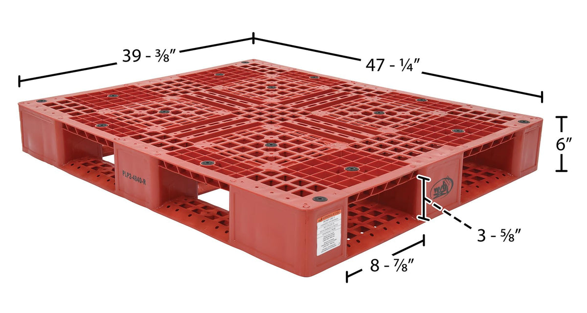 PLP2-4840-RED High Density Polyethylene Pallet, Red