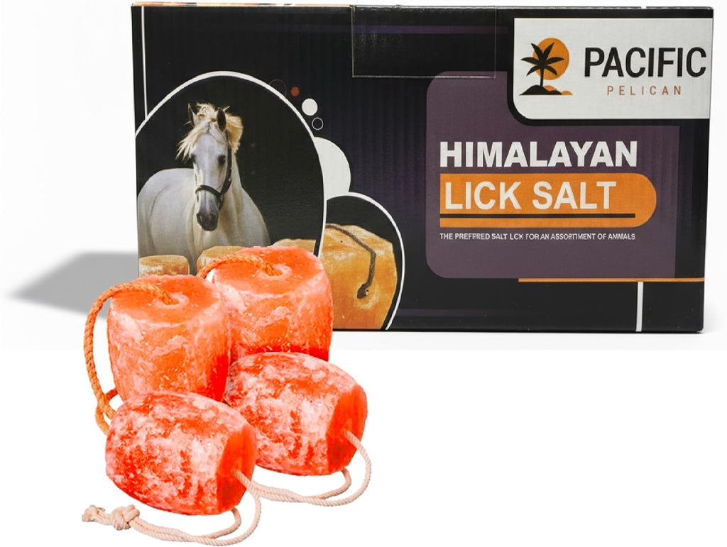 Himalayan Pink Salt Licks for Animals – Natural Salt Block with Rope for Horses, Cows, Deer & More – No Harmful