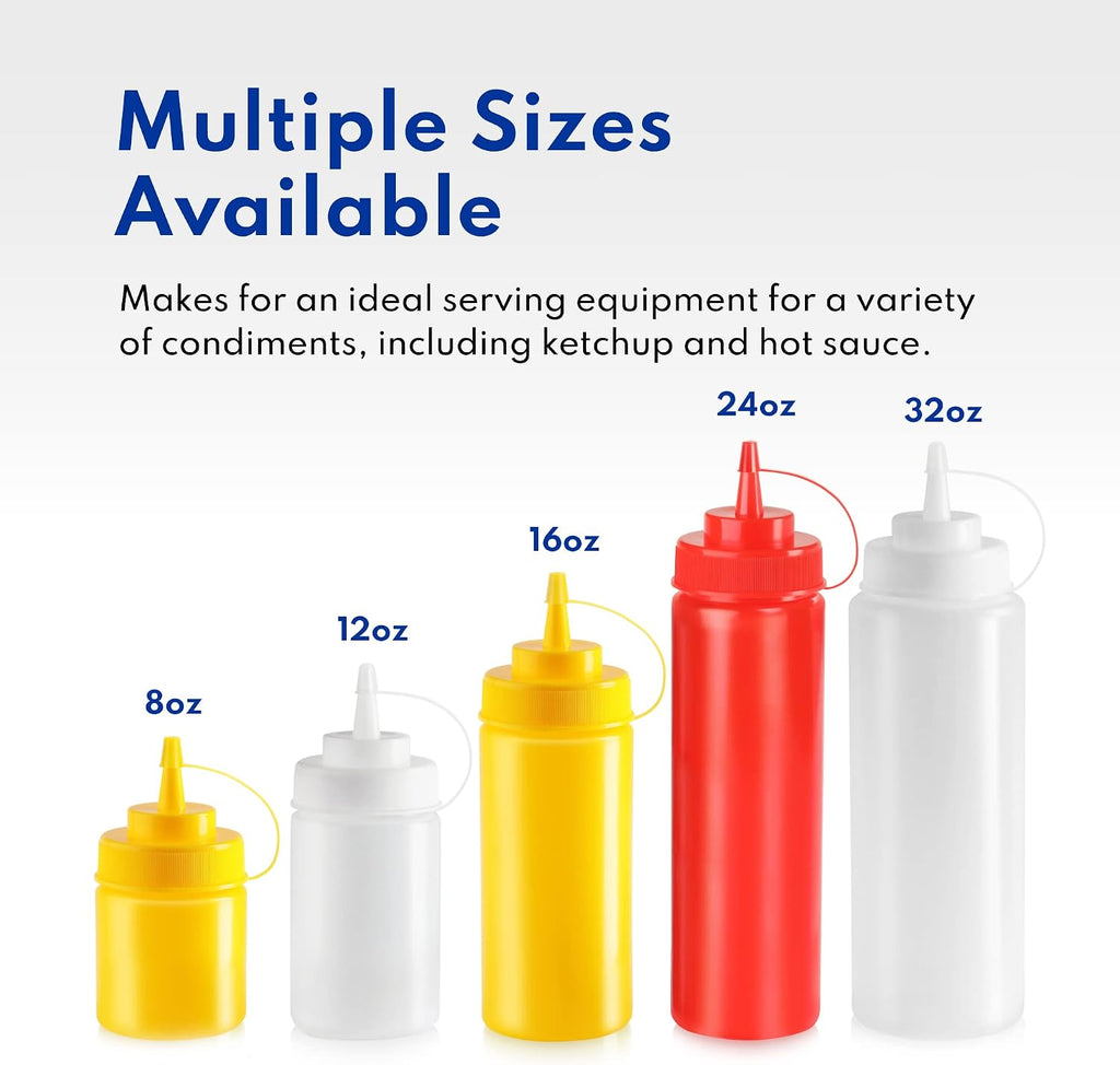 Plastic Squeeze Bottles, Clear, 16oz, 6 pk