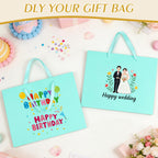 12 Pack Large Sky Blue Gift Bags with Handles & 24 Tissue Papers