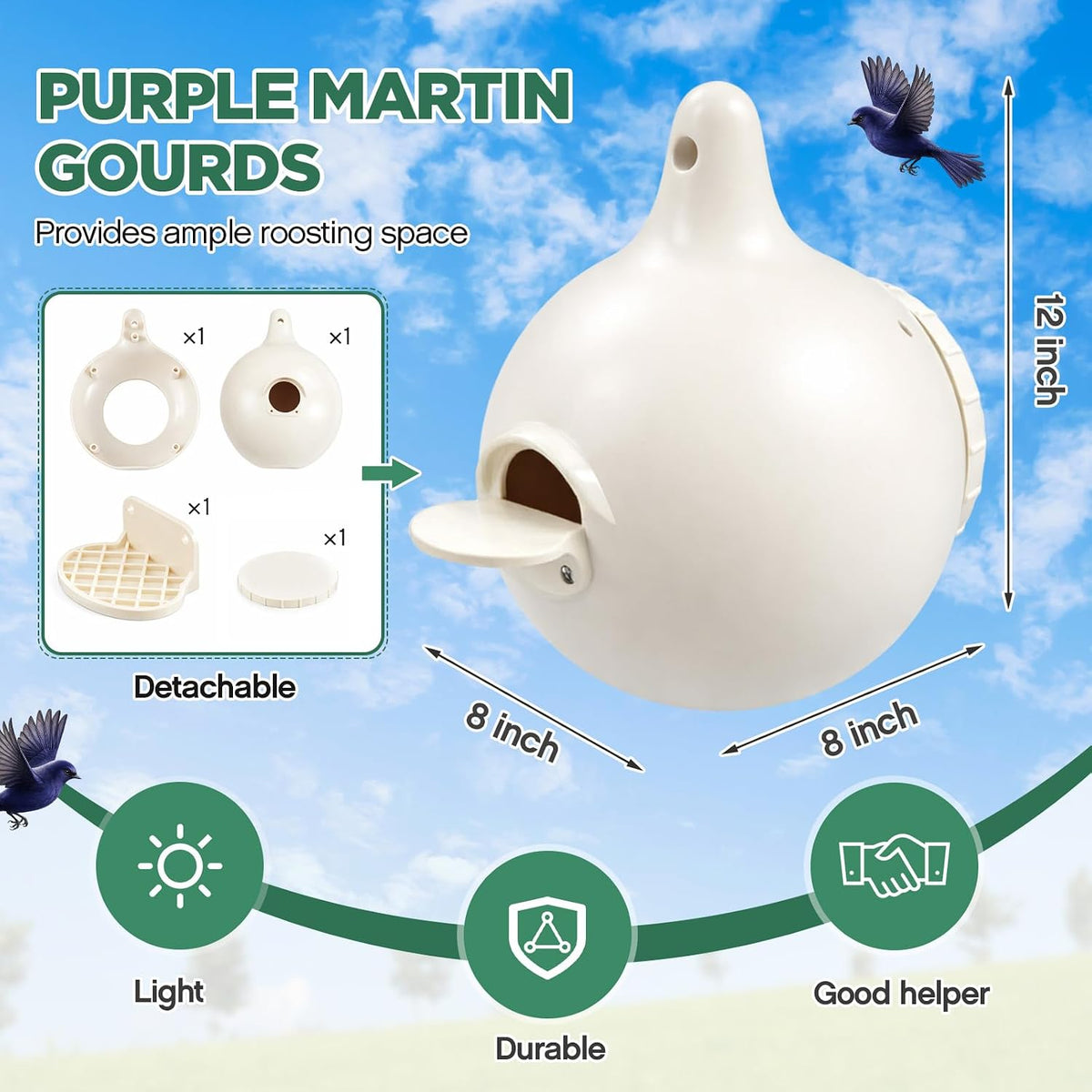 16 Pack Purple Martin Gourds,Martin House Gourds