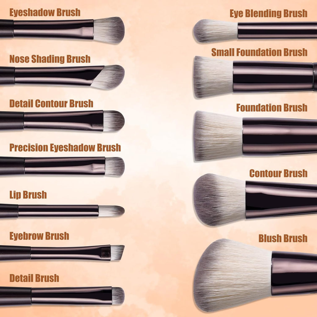 Travel Makeup Brush Set BS-MALL Makeup Sponges - Includes Foundation Brush, Powder Puff, Finger Sponges & Triangle