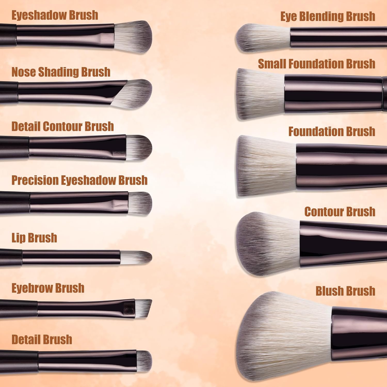 Travel Makeup Brush Set BS-MALL Makeup Sponges - Includes Foundation Brush, Powder Puff, Finger Sponges & Triangle