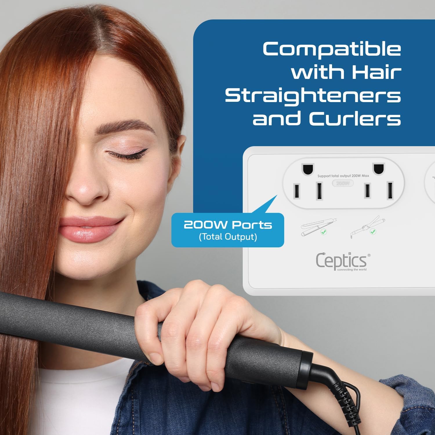 2000W Travel Voltage Converter for Hair Dryer & 200W Convert 220V to 110V for Curling Iron, Straightener, Chargers