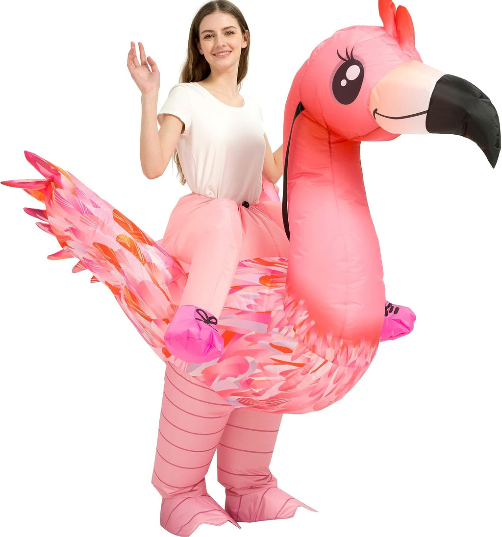 Halloween Inflatable Costume Adult,Blow Up Ride On Flamingo Suit Men Women