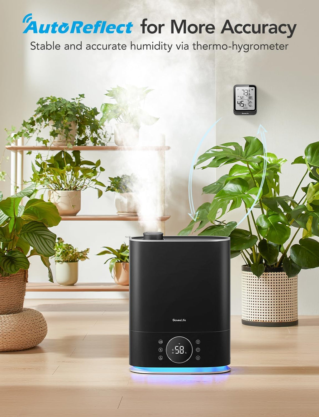 7L Smart Humidifier for Bedroom, Warm & Cool Mist for Large Room | Auto Mode, 70H Quiet Runtime for Baby, Plants