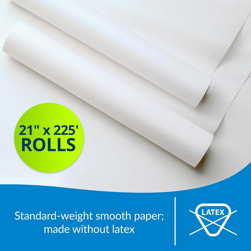 517 Avalon Exam Table Paper, White, 21” x 225’ (Pack of 12) ― Standard Smooth Paper ― Hygienic Barrier ― for Medical
