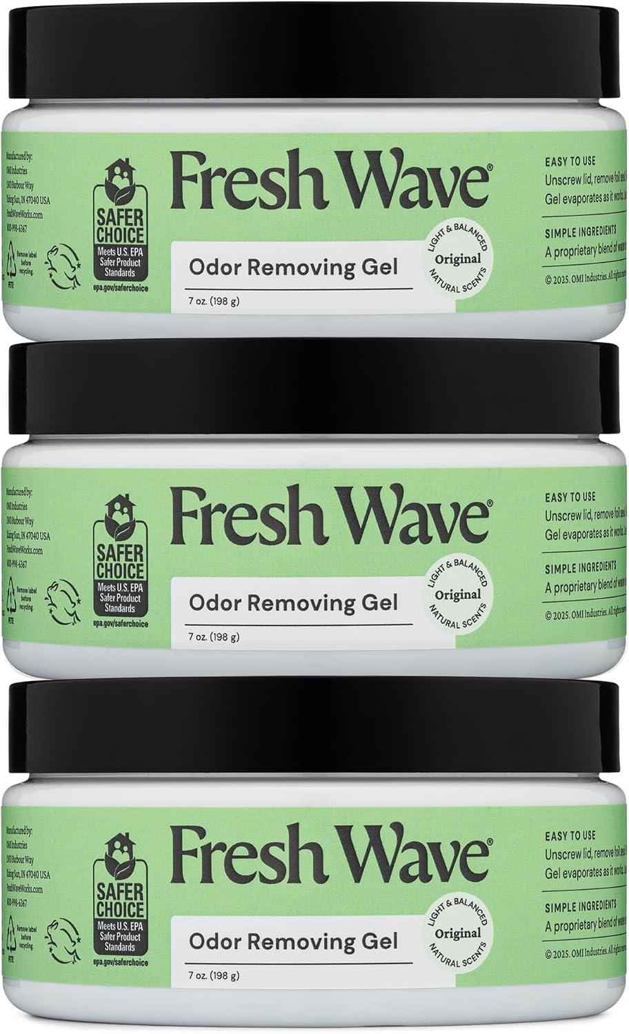Original Odor Eliminator Gel 3-Pk 7 oz - Air Freshener for Home