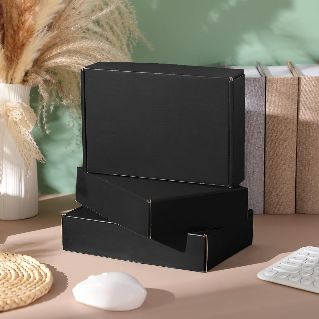 100 Pcs 12 x 9 x 3 Inches Shipping Boxes, Black