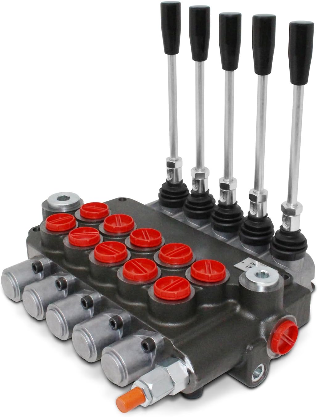 Monoblock Hydraulic Directional Control Valve, 5 Spool, 21 GPM, SAE Ports