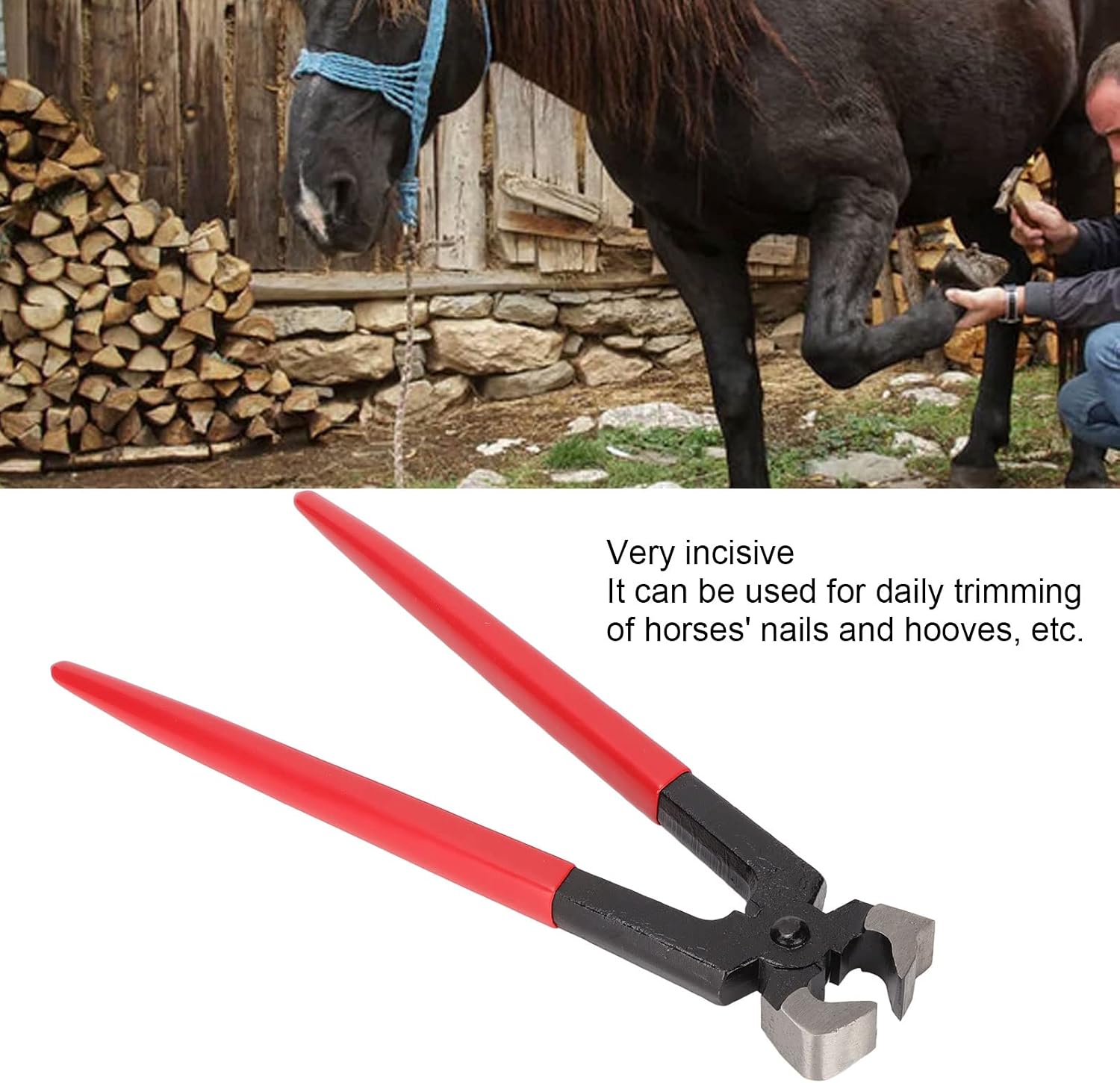 12 Inch Horse Hoof Trimmer – Steel Hoof Nipper Cutter for Shoeing, Trimming, and Livestock Farm Grooming