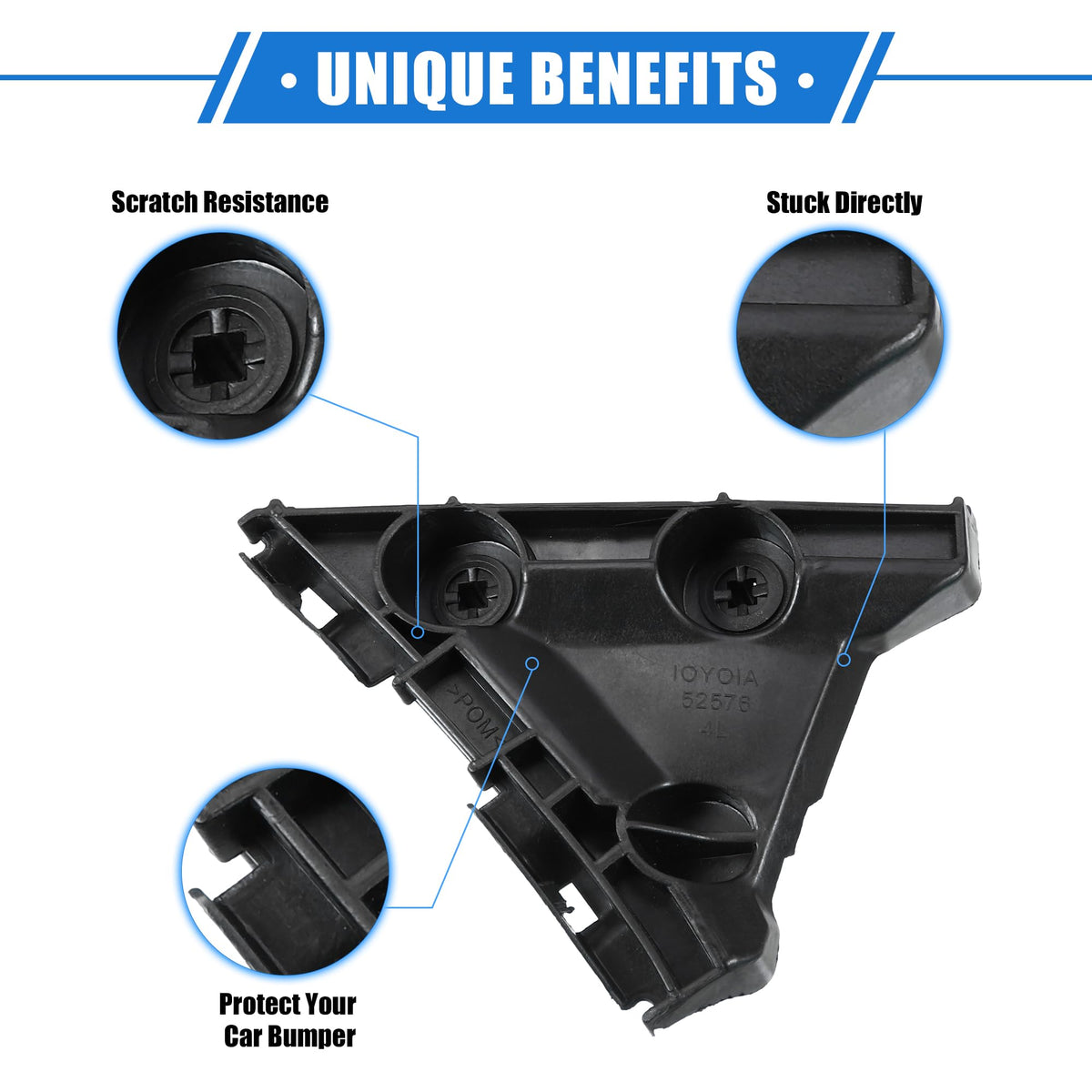 VekAuto 1 Pair Bumper Mounting Support Bracket Compatible for Toyota Camry 2007-2011, Left Right Bumper Retainer Set Plastic Black