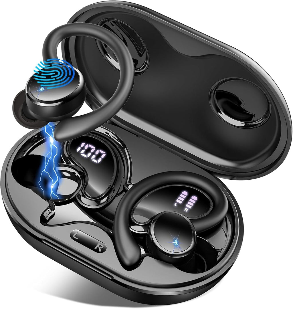 Wireless Earbuds, Bluetooth 5.4 Headphones Sport, 50H Deep Bass Sound Over Ear Buds with 4 ENC Noise Cancelling Mic
