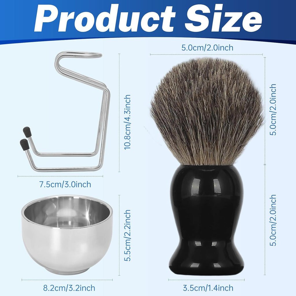 Pure Badger Hair Shaving Brush and Bowl | Premium Shaving Brushes for Men, Exfoliating Wet Shave Gift for Father's Day