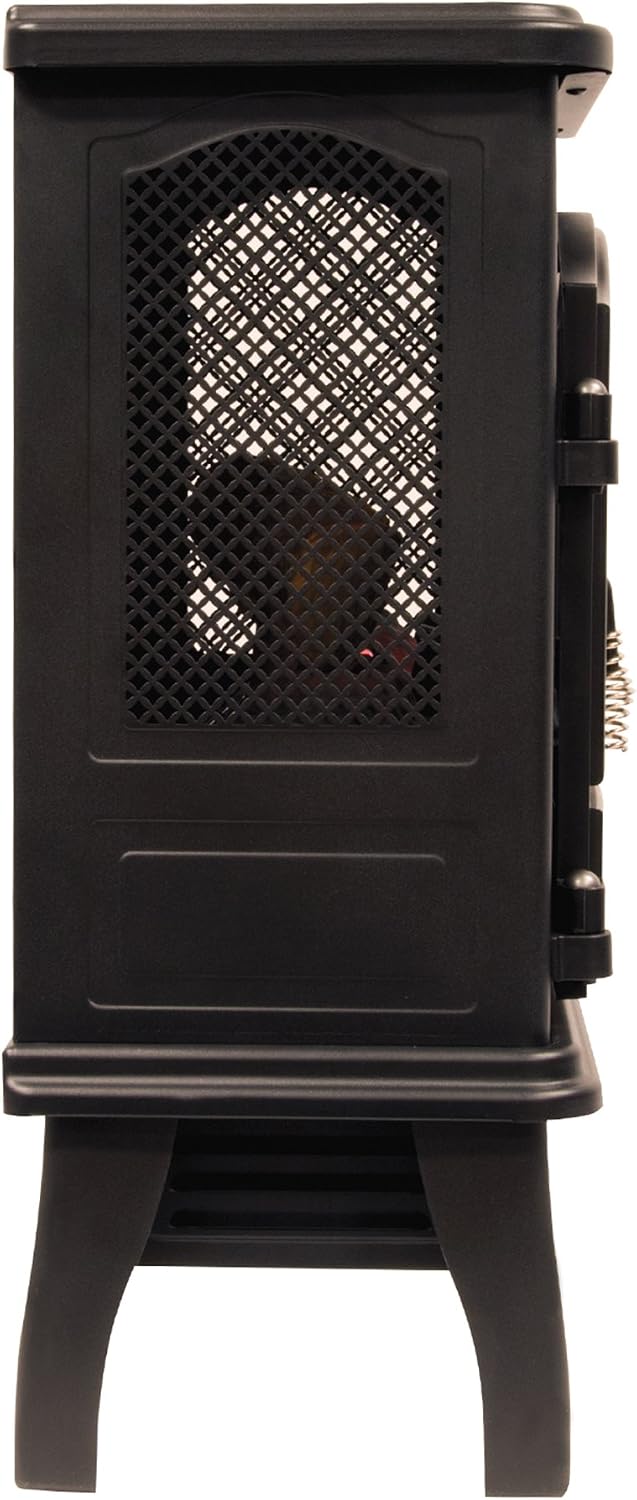 3D Infrared Quartz Electric Fireplace Stove Heater, Black