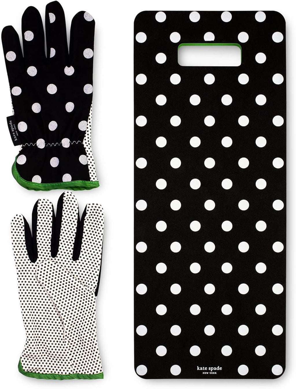 Garden Kneeler and Gardening Gloves for Women, Cute Garden Tool Set with Thick Kneeling Pad and Yard Gloves, Picture Dot