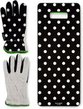 Garden Kneeler and Gardening Gloves for Women, Cute Garden Tool Set with Thick Kneeling Pad and Yard Gloves, Picture Dot