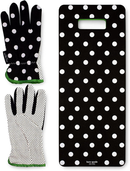 Garden Kneeler and Gardening Gloves for Women, Cute Garden Tool Set with Thick Kneeling Pad and Yard Gloves, Picture Dot