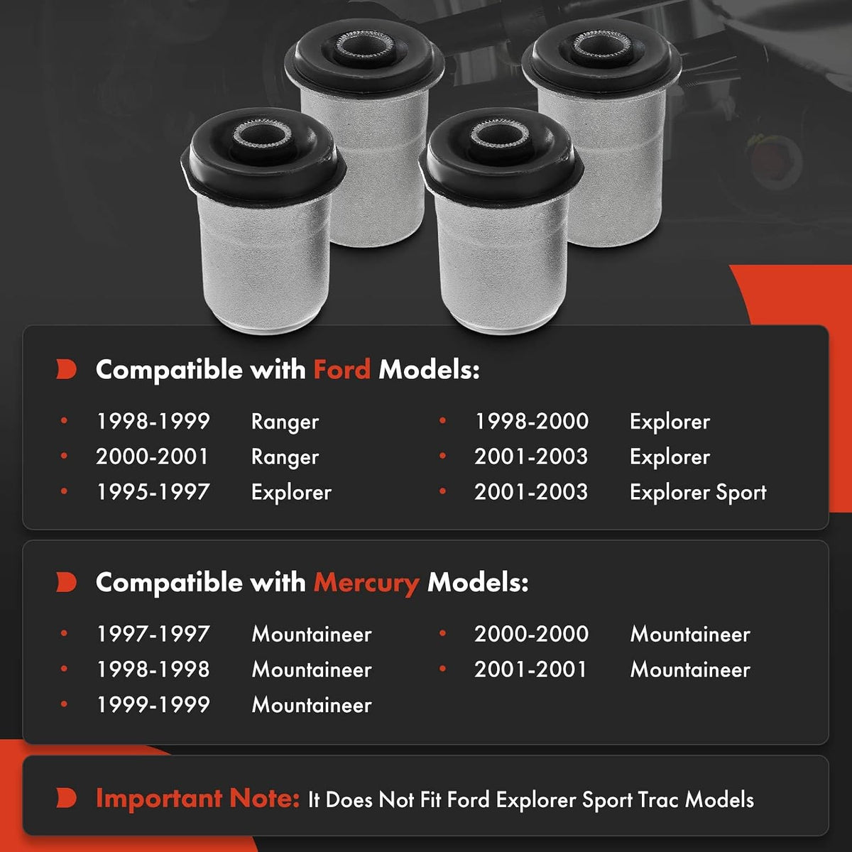 A-Premium Front Lower Forward & Rearward Control Arm Bushing Kit