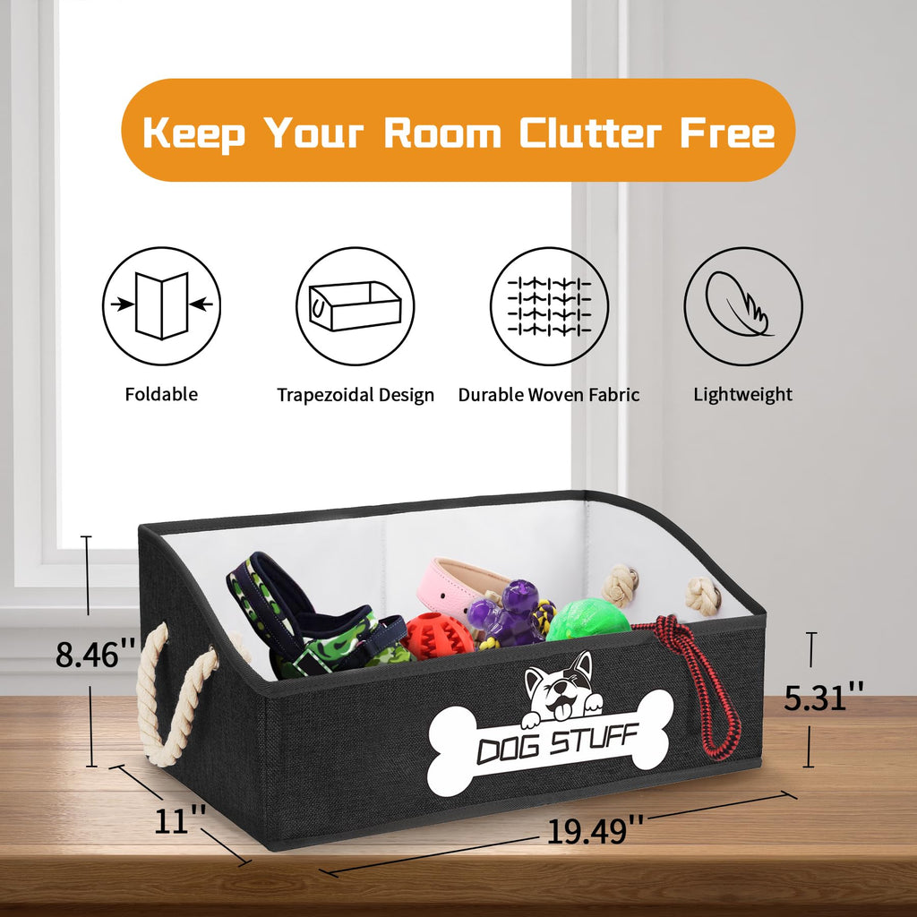 Dog Toy Basket, Storage Bin, Collapsible Box for Pet Accessories