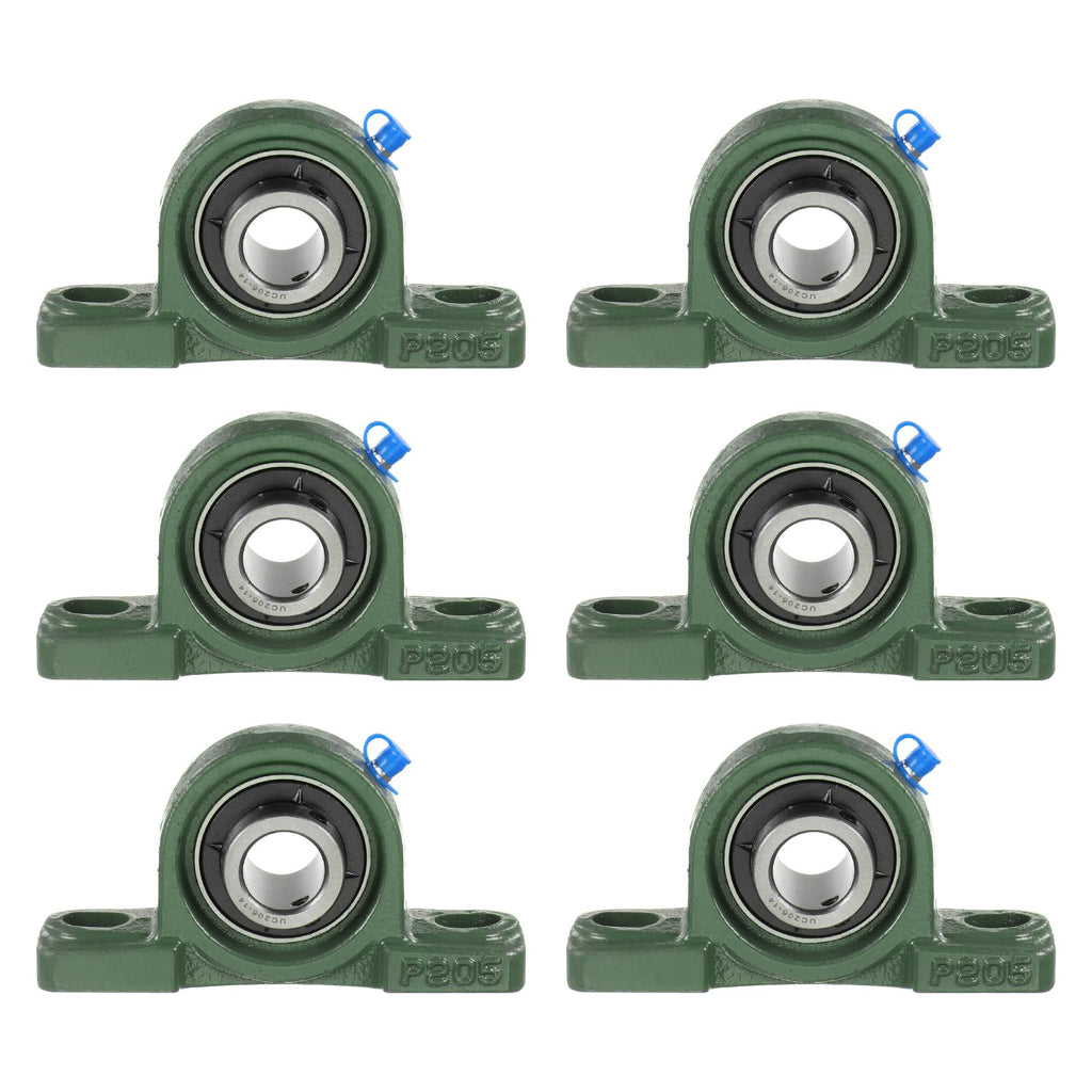 uxcell 6Pcs UCP205-14 Pillow Block Bearing 7/8 in Bore Solid Cast Iron Base