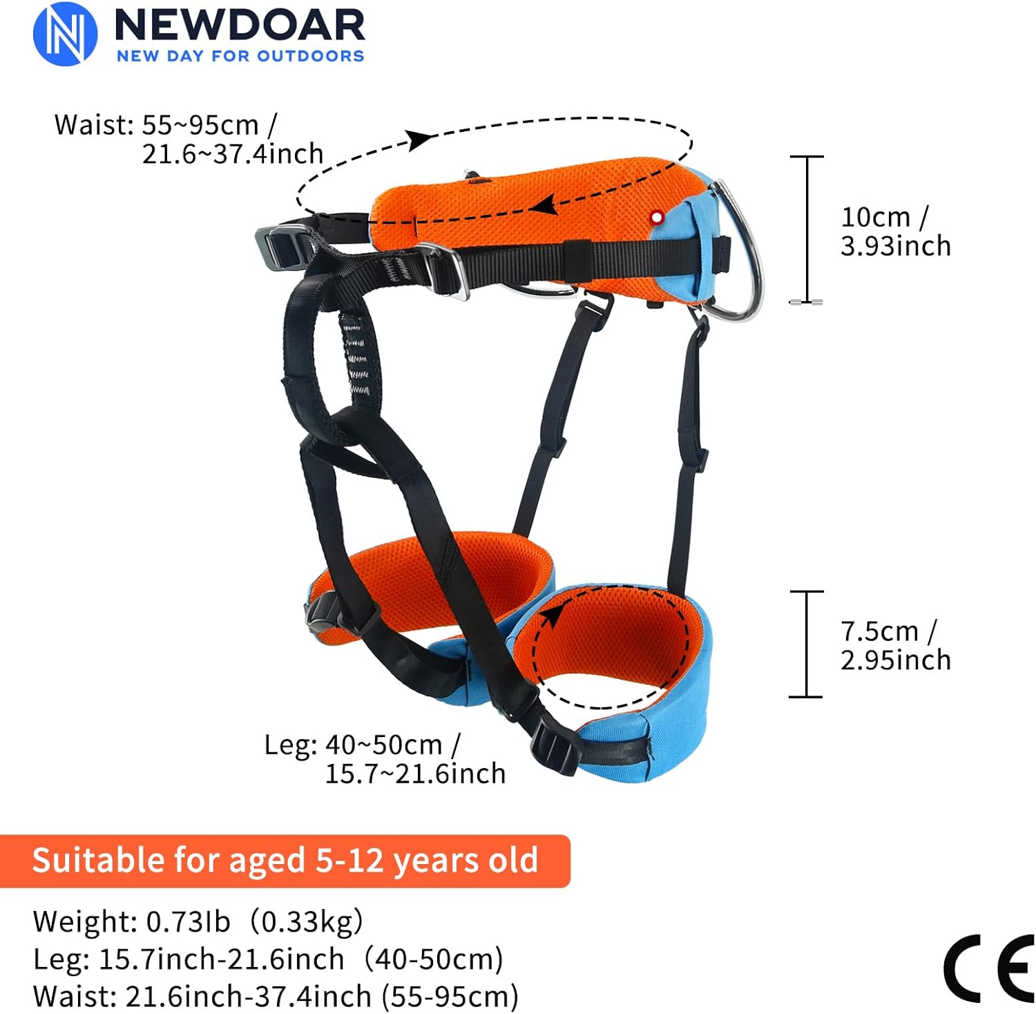 Climbing Harness,Thin & Lightweight Rock Climbing Harness,Kids Half Body Harness,Waist Protection Comfortable