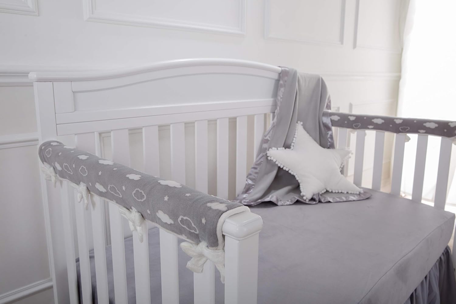 Heavenly Soft Chenille Fitted Crib Sheet 28" x 52", Warm and Cozy Neutral Chenille Sheet, Gray