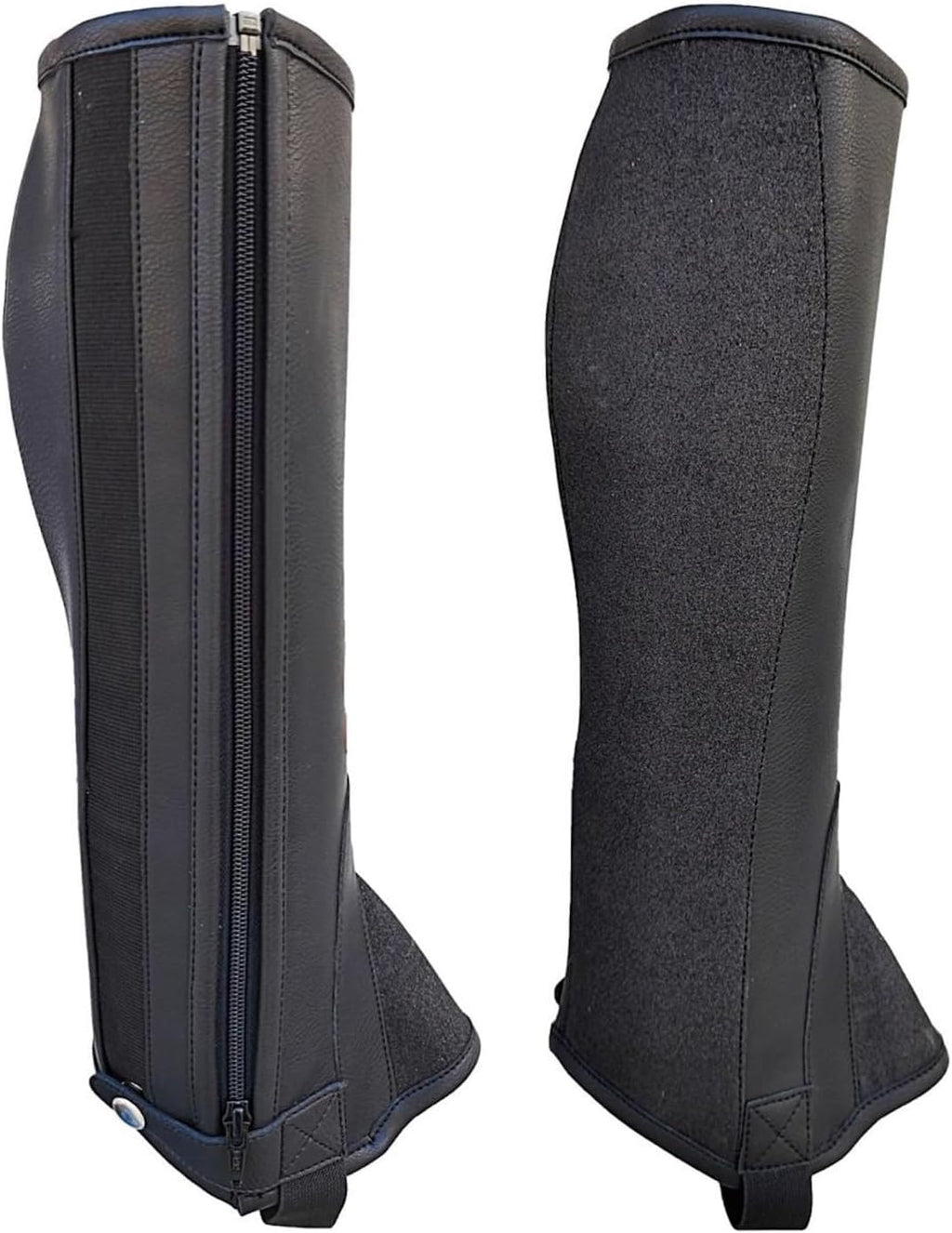 Unisex PU Leather Riding Half Chaps with Glistening Accents