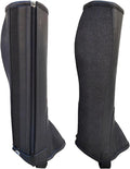 Unisex PU Leather Riding Half Chaps with Glistening Accents